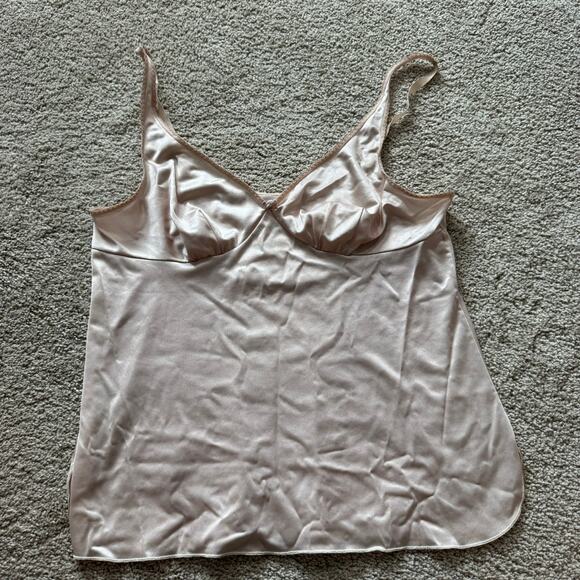 Vintage Vassarette Underneath It All Camisole Tank Top Women's Bra Size 36 Beige - Picture 1 of 8